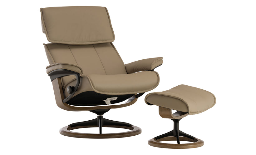 Stressless Admiral Chair and Ottoman (Large)